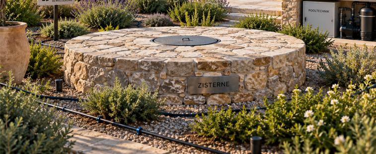 Dry-stone well in the Mediterranean garden